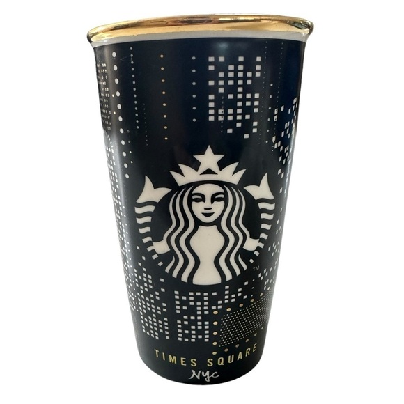 STARBUCKS 2015 TIMES SQUARE NEW YORK CERAMIC TRAVEL MUG 12 OZ - Picture 8 of 8